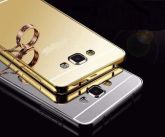 Case de Silicone Espelhada Dourada Galaxy E7