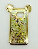 Case Água Glitter Orelha Gold Roxo Galaxy S7