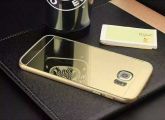 Case de Silicone Espelhada Dourada Galaxy S6 Edge Plus