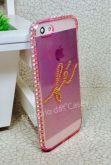 Case Luxo Fé com Strass Rosa iphone 5/5s/SE