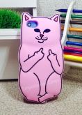 Case 3D Gatinho Indiscreto Rosa iphone 5c