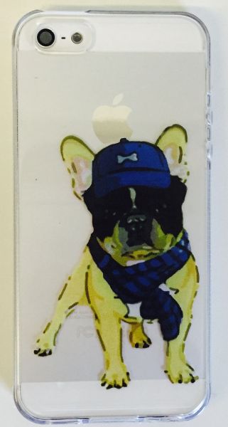 Case de Silicone Dog Bulldog Francês iphone 5/5s/SE