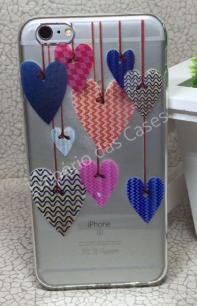 Case de Silicone Corações em papel iphone 6/6s