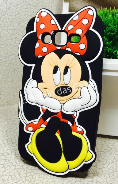 Case 3D Minnie Preto Galaxy J7