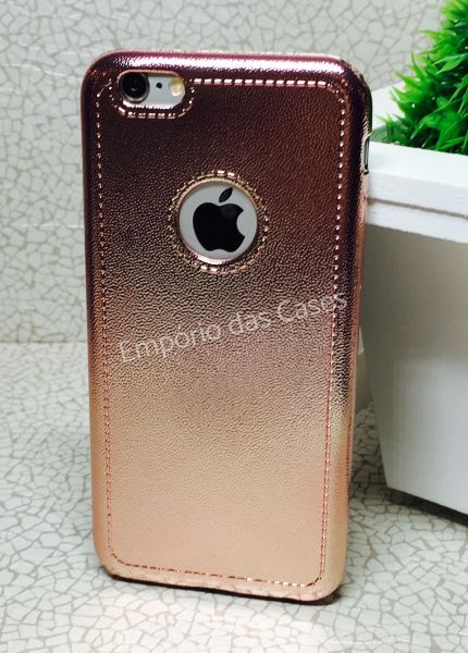 Case Flexível estilo Couro Rose iphone 6/6s