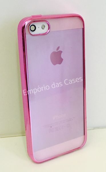 Case Luxo Borda Metalizada Rose iphone 5c