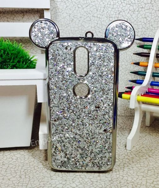 Case Minnie Orelha Luxo Prata Moto G4 / G4 Plus