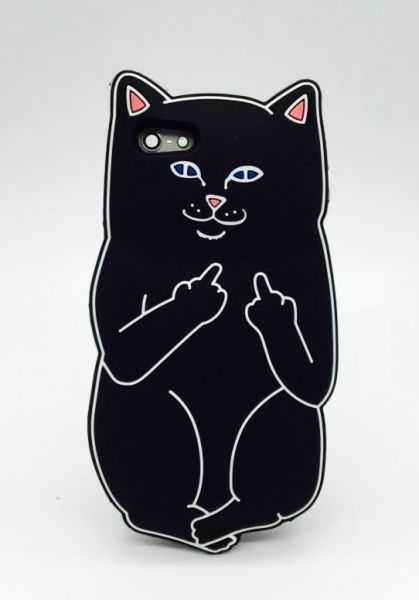 Case 3D Gatinho Indiscreto Black iphone 5/5s/SE