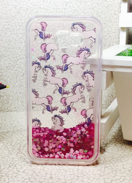 Case Água Glitter Unicórnio Galaxy A7 A720