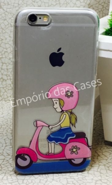 Case de Silicone Menina Moto Diversão iphone 6/6s