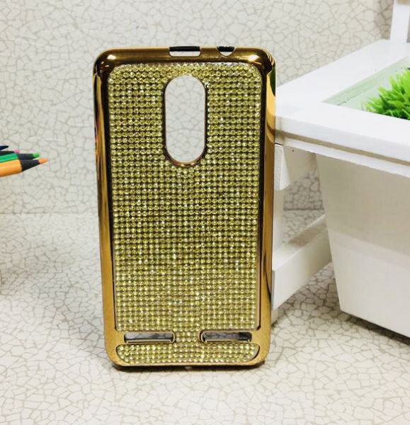 Case Glamour Strass Dourada Lenovo K6