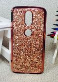 Case Luxo Strass Rose Moto G4 / G4 Plus