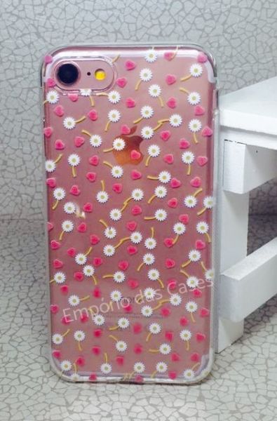 Case de Silicone Flores Love iphone 7