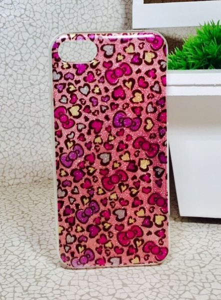 Case Brilhosa Corações iphone 8