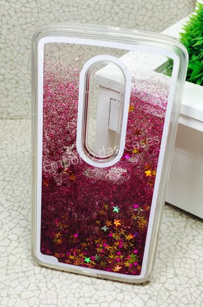 Case Água Glitter Star Rosa Moto X3