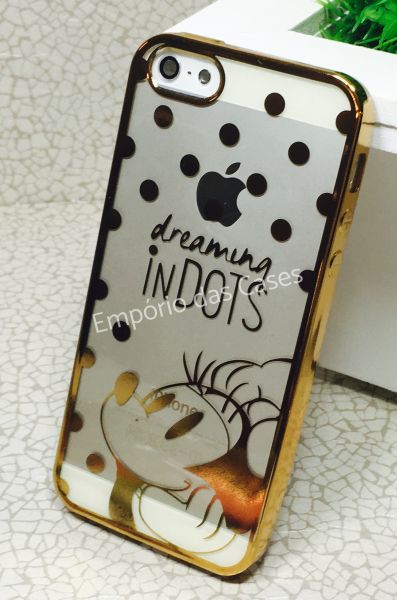 Case Luxo Minnie Dourado iPhone 5/5s/SE