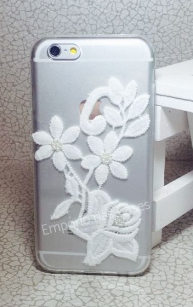 Case de Silicone Flores em tecido iphone 7