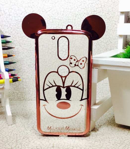 Case Orelha Luxo Minnie Rose Moto G4 / G4 Plus