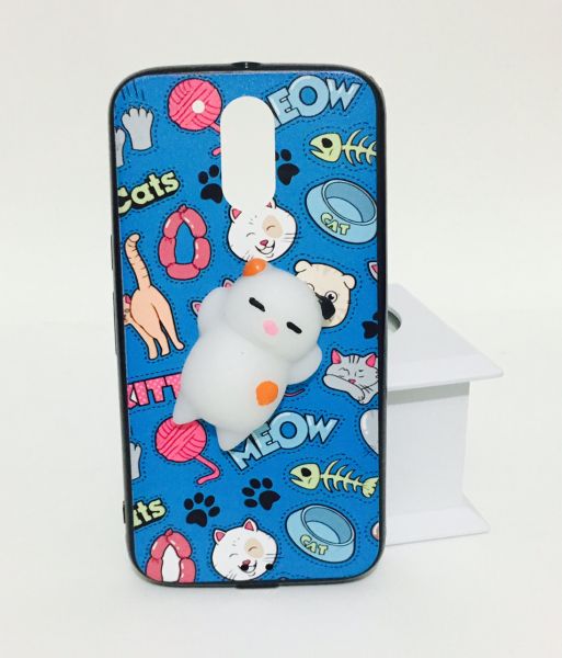 Case 3D Squishy Gatinho Azul Moto G4 / G4 Plus