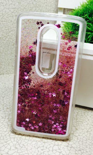 Case Água Glitter Star Pink Moto X3