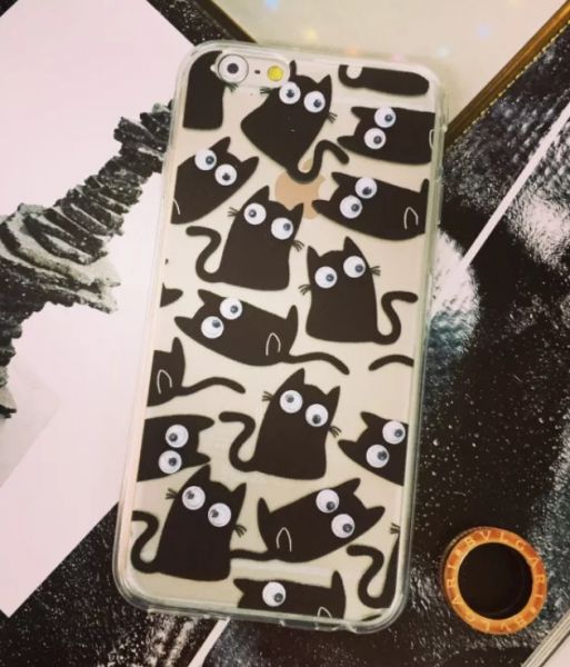 Case Gatinho Black Olhinhos iphone 6/6s