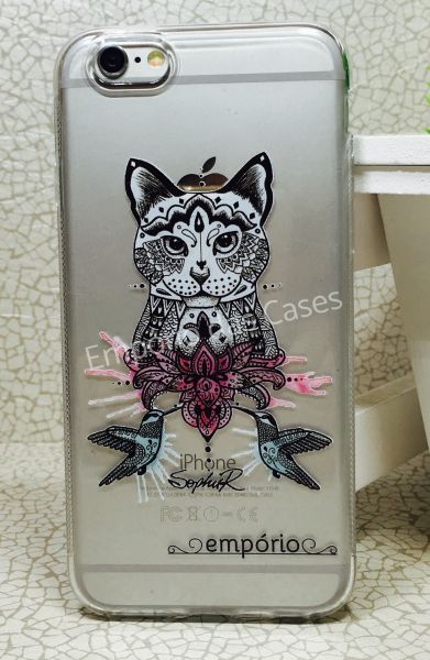 Case Exclusiva Empório - Gato com Beija-flores by Sophie iphone 6/6s