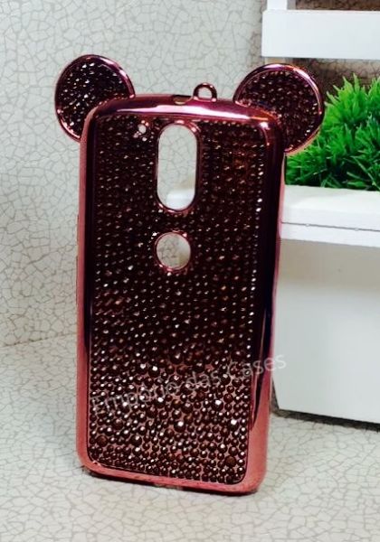 Case Minnie Orelha Luxo Rose Moto G4 / G4 Plus