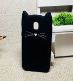 Case 3D Gatinho Brilhoso Preto Galaxy J5 Pro