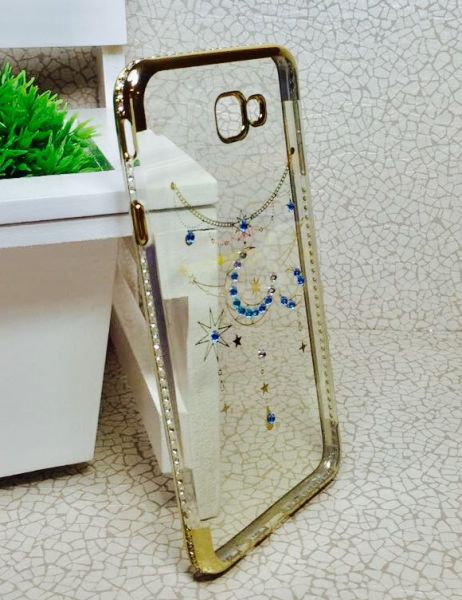 Case Lua Dourada com Strass Galaxy J7 Prime