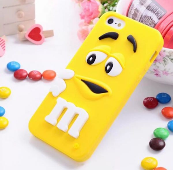 Case de Silicone M&M Amarelo para iPhone 4/4s