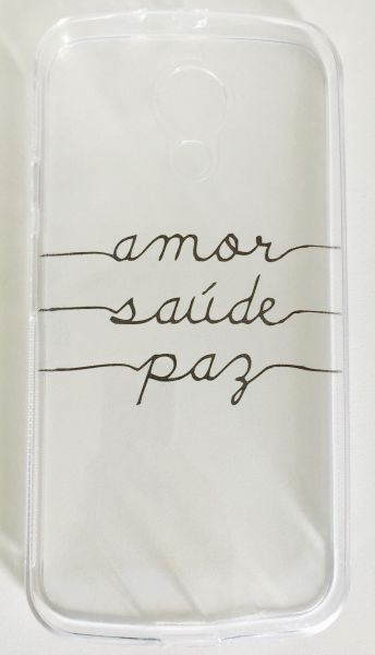 Case de Silicone Amor saúde paz Moto G2