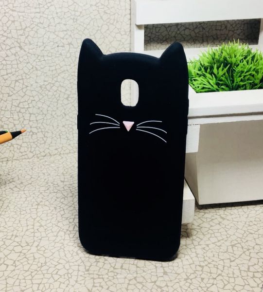 Case 3D Gatinho Brilhoso Preto Galaxy J5 Pro