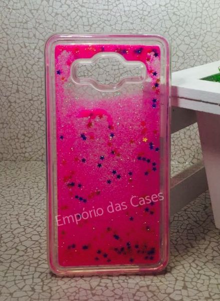 Case Água Glitter Pink Galaxy Gran Prime