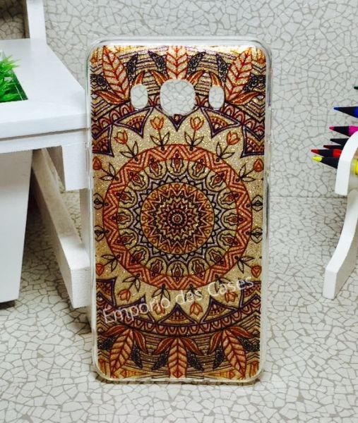 Case Brilhosa Mandala Dourada Galaxy J7 J710