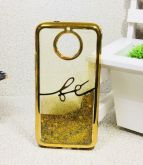 Case Água Glitter Fé Gold Moto G5s Plus