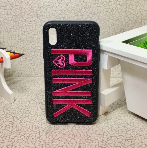 Case Pink Brilho Preto Iphone X