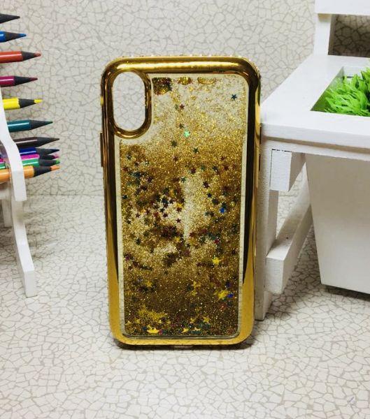 Case Água Glitter Dourado Iphone X