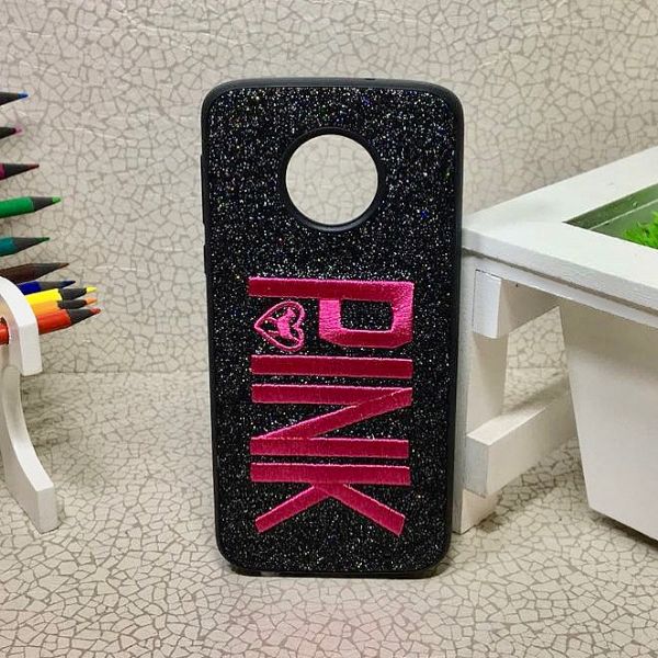 Case Pink Brilho Preto Moto G6