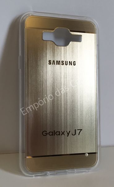 Case Metalizada Dourado Galaxy J7 J700