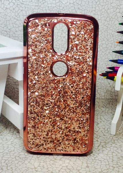 Case Luxo Strass Rose Moto G4 / G4 Plus