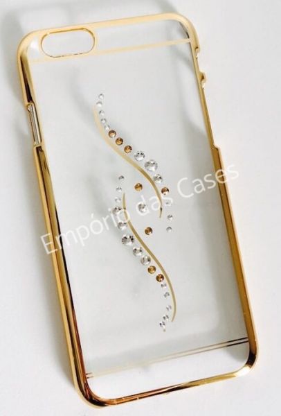 Case Luxuosa Strass Dourada Mod.1 iphone 5c