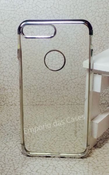 Case Luxo Borda Prata iphone 7 plus