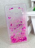 Case Água Glitter Prata e Pink Galaxy Gran Prime