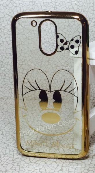 Case Luxo Minnie Dourado Moto G4 / G4 Plus