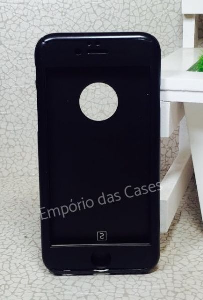 Case 360 Híbrida Luxo Preto iphone 7 plus