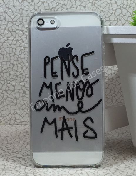 Case de Silicone Pense Menos Ame Mais iphone 5/5s/SE