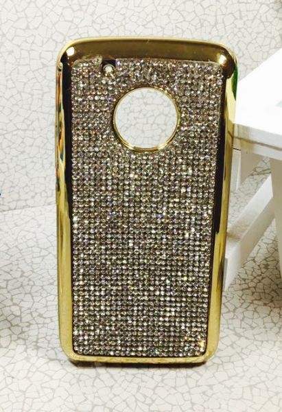 Case Glamour Strass Dourado Moto G5 Plus