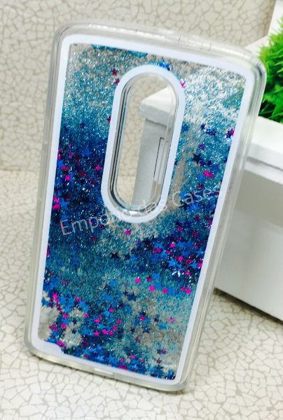 Case Água Glitter Star Azul Moto X3