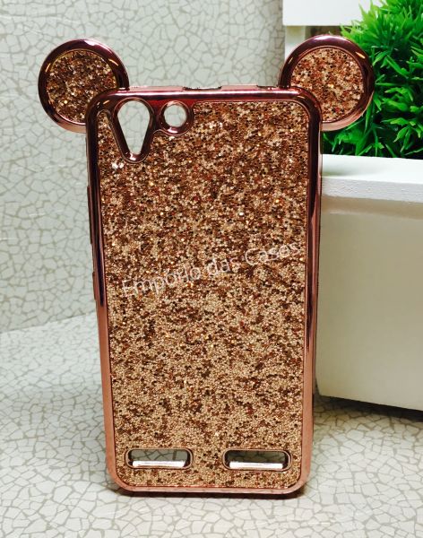 Case Minnie Luxo Orelha Strass Lenovo K5