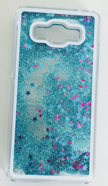 Case Água Glitter Star Azul Galaxy Gran Prime